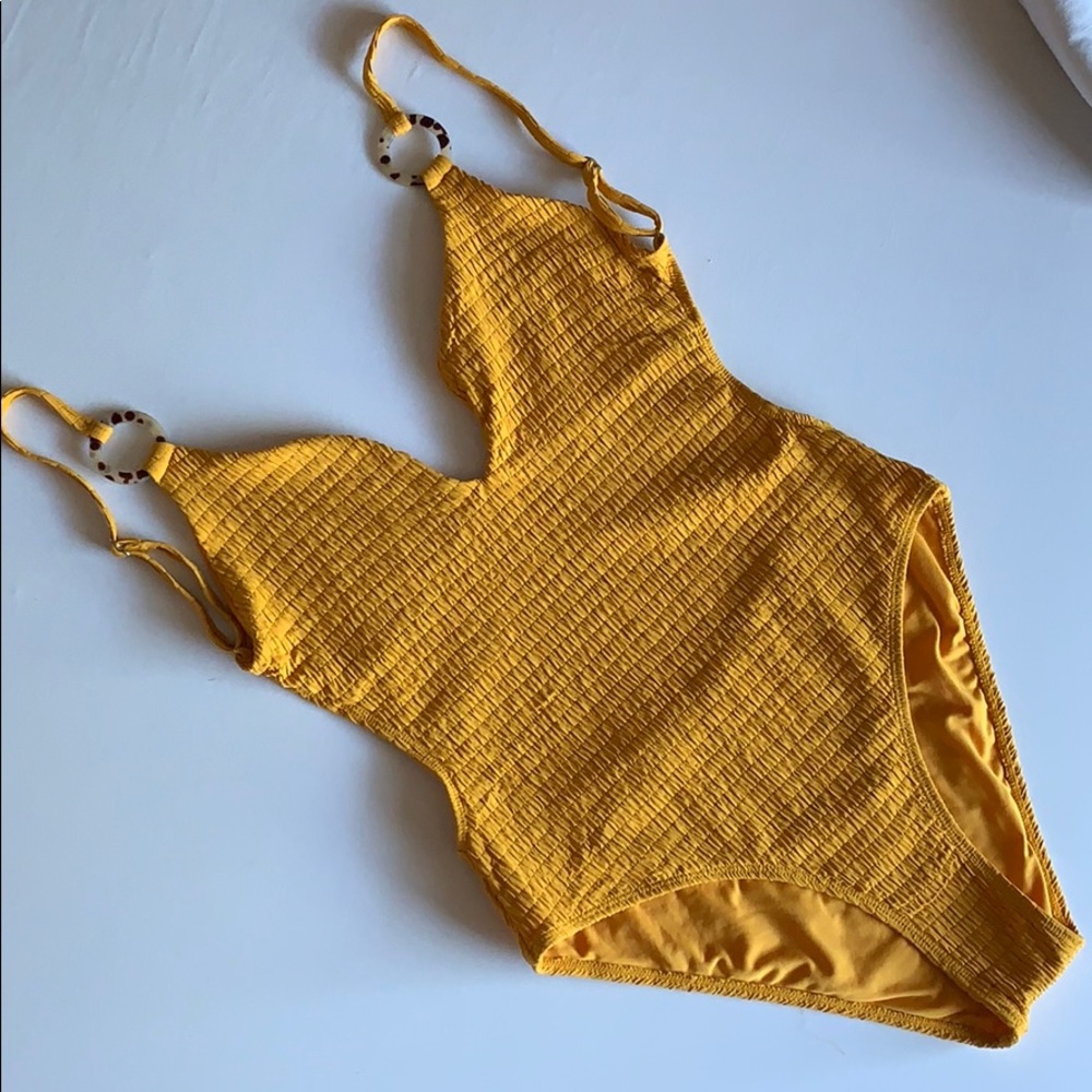 Yellow Topshop 1 piece swimsuit!
